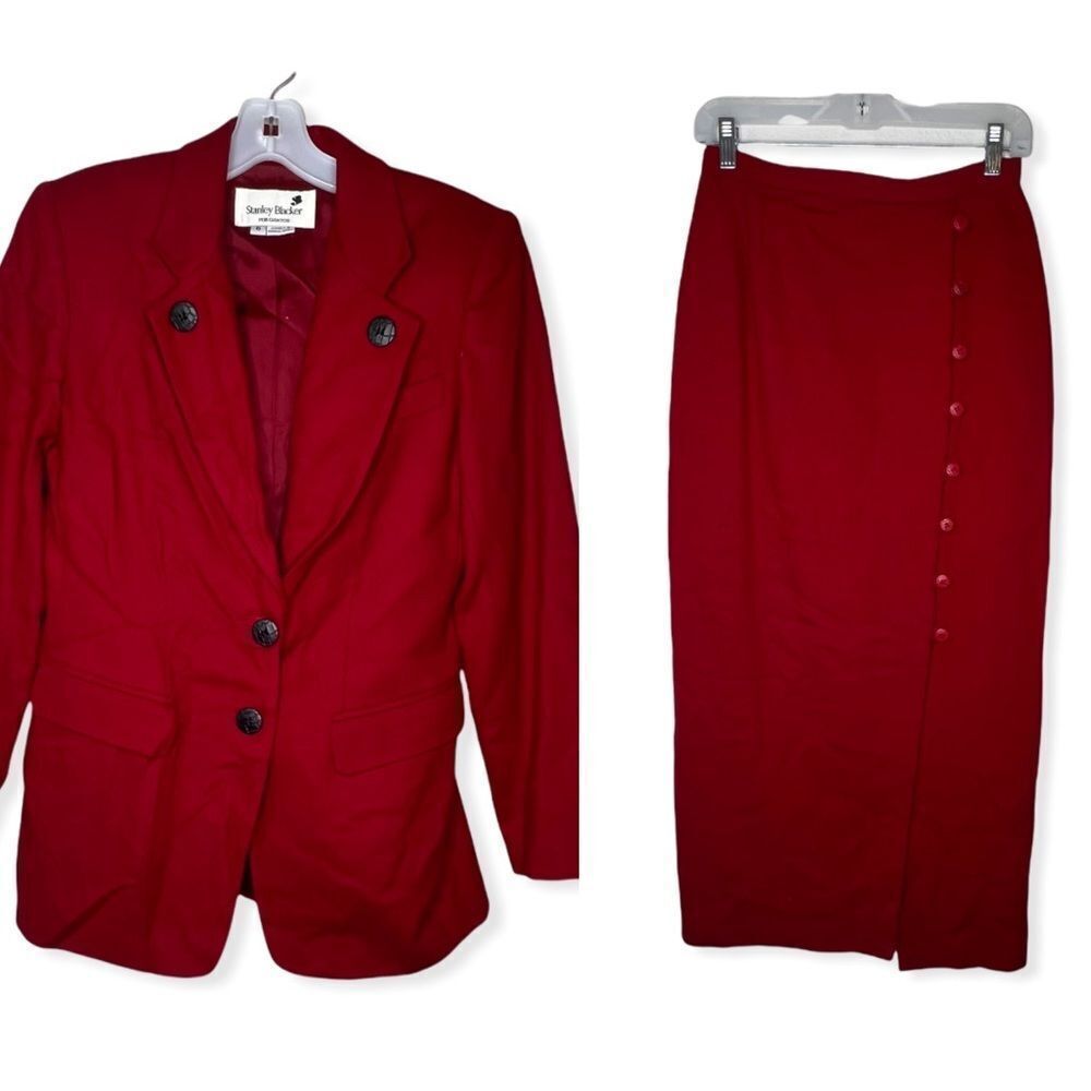 Vintage Stanley Blacker for‎ Mantos Wool Skirt Set
